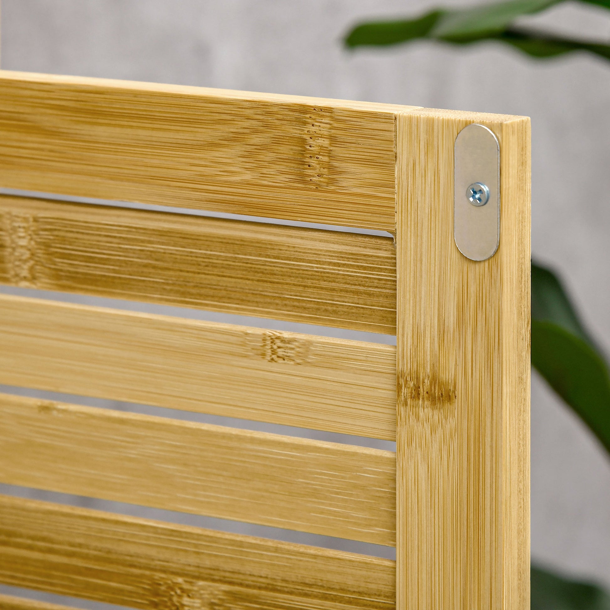 Bathroom Cabinet Storage Rack with 2 Louvered Doors, Open Shelf, Bamboo, Storage Cabinet for Bathroom, Living Room 50 x 25.5 x 92cm Natural