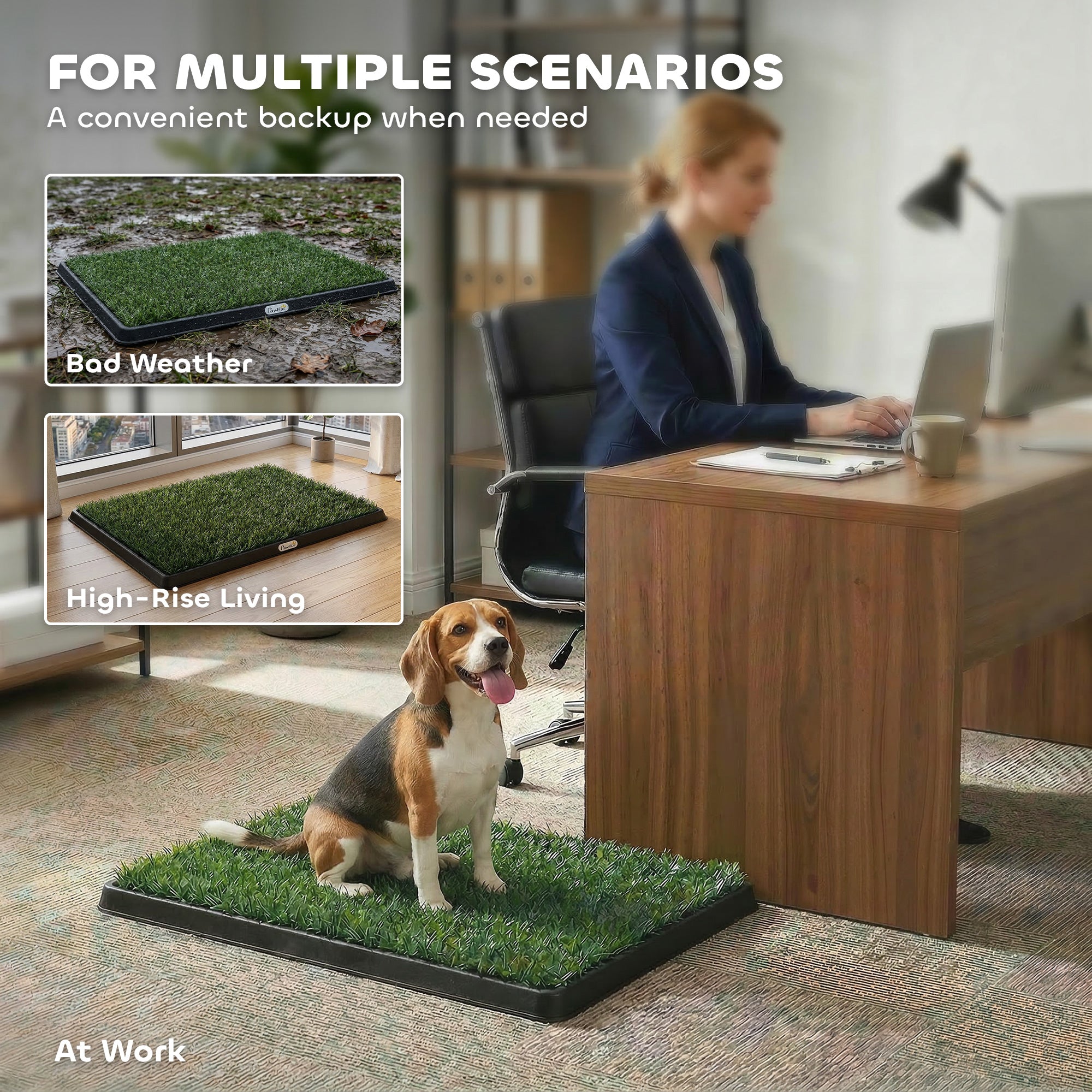 Dog Toilet 76 x 50.5 cm — Washable Artificial Grass Puppy Potty for Balcony & Apartment