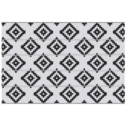 Outdoor Graphic Style Mat - Reversible Mat 2 Patterns - dimensions 2.74L x 1.82W m - High-density 310 g/m² PP Black White
