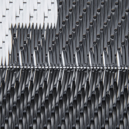 Outdoor Graphic Style Mat - Reversible Mat 2 Patterns - dimensions 2.74L x 1.82W m - High-density 310 g/m² PP Black White