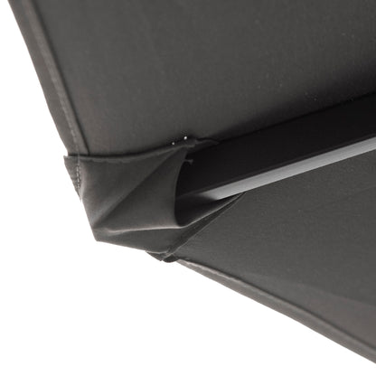 Double Umbrella 4.55x2.65 m Patio Umbrella with Manual Crank Water-Resistant and Sun Protection Large Umbrella for Patio Beach Pool Gray
