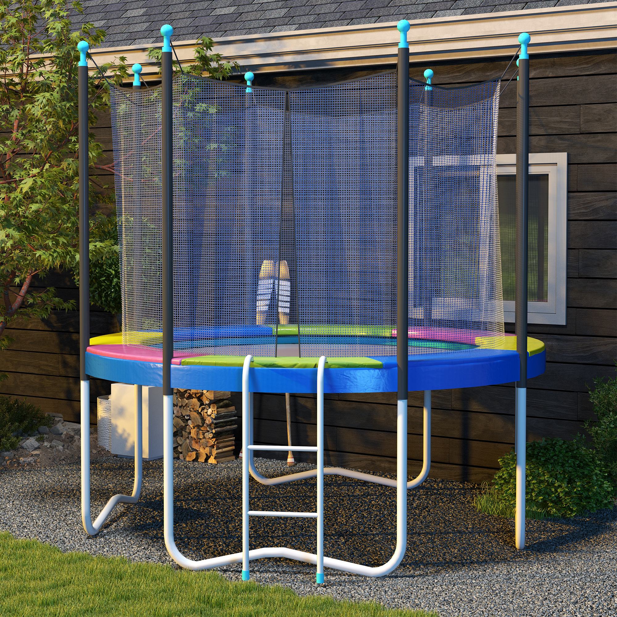 SPORTNOW Trampoline Edge Cover Ø305 cm Wide, Tear-Resistant UV-Resistant Spring Cover, Waterproof, Trampoline Accessories Rim Protection Safety Net Spare Parts for Garden Trampolines, Multicolored