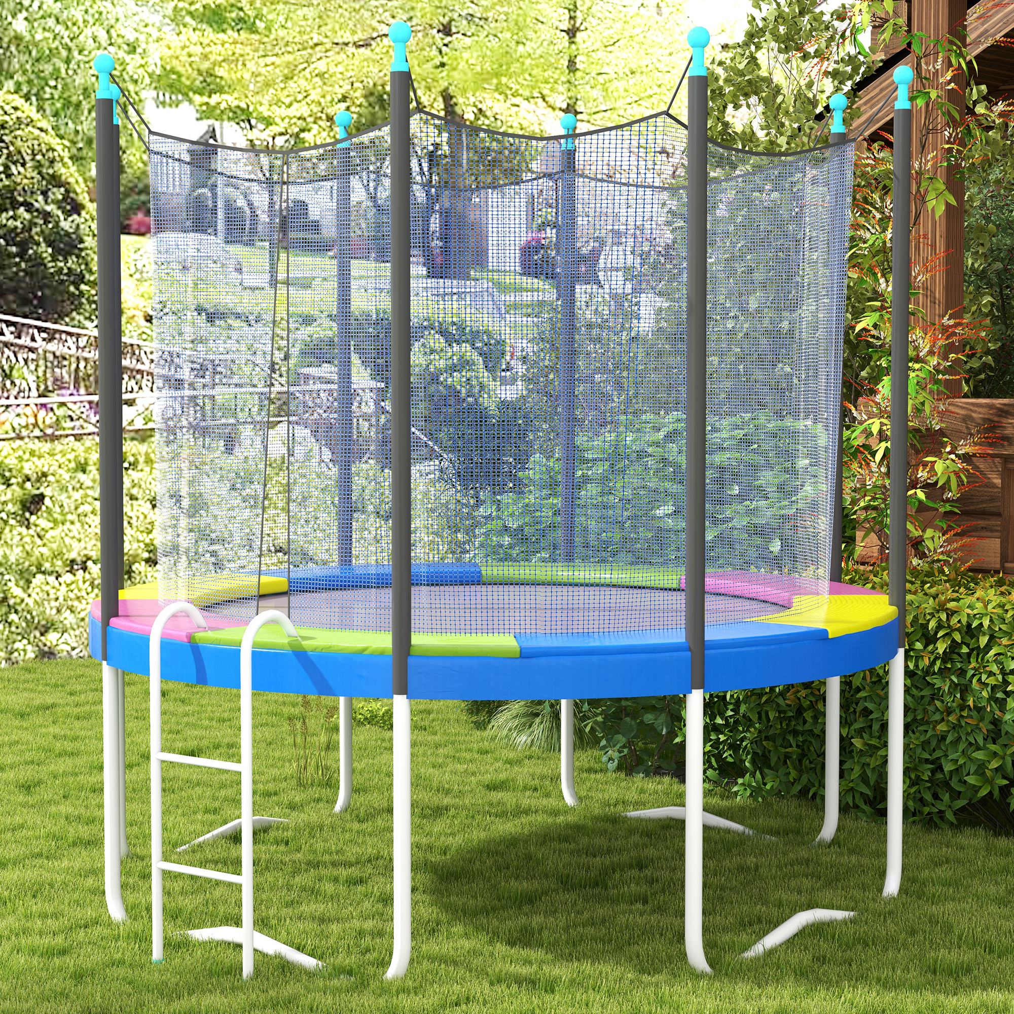 SPORTNOW Trampoline Edge Cover Ø305 cm Wide, Tear-Resistant UV-Resistant Spring Cover, Waterproof, Trampoline Accessories Rim Protection Safety Net Spare Parts for Garden Trampolines, Multicolored