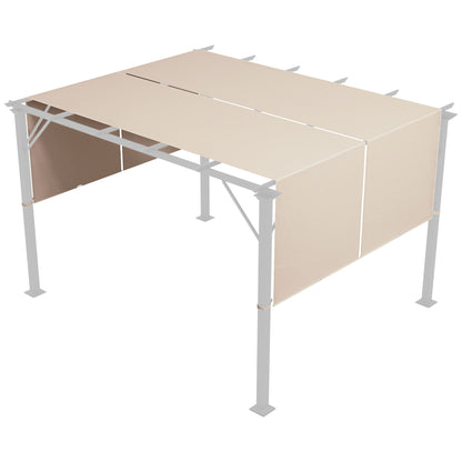 3x3 m Gazebo Pergola Cover, Polyester 180g/㎡ Canopy with Pockets and Straps for Poles, UV30+, 488x122 cm, Khaki