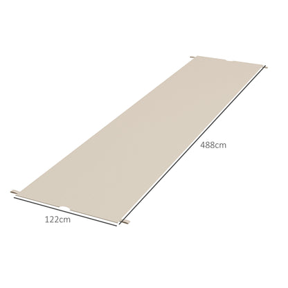 3x3 m Gazebo Pergola Cover, Polyester 180g/㎡ Canopy with Pockets and Straps for Poles, UV30+, 488x122 cm, Khaki