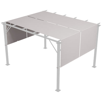 3x3 m Gazebo Pergola Cover, Polyester 180g/㎡ Canopy with Pockets and Straps for Poles, UV30+, 488x122 cm, Khaki