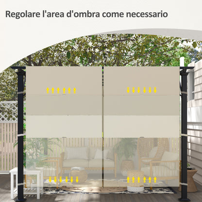 3x3 m Gazebo Pergola Cover, Polyester 180g/㎡ Canopy with Pockets and Straps for Poles, UV30+, 488x122 cm, Khaki