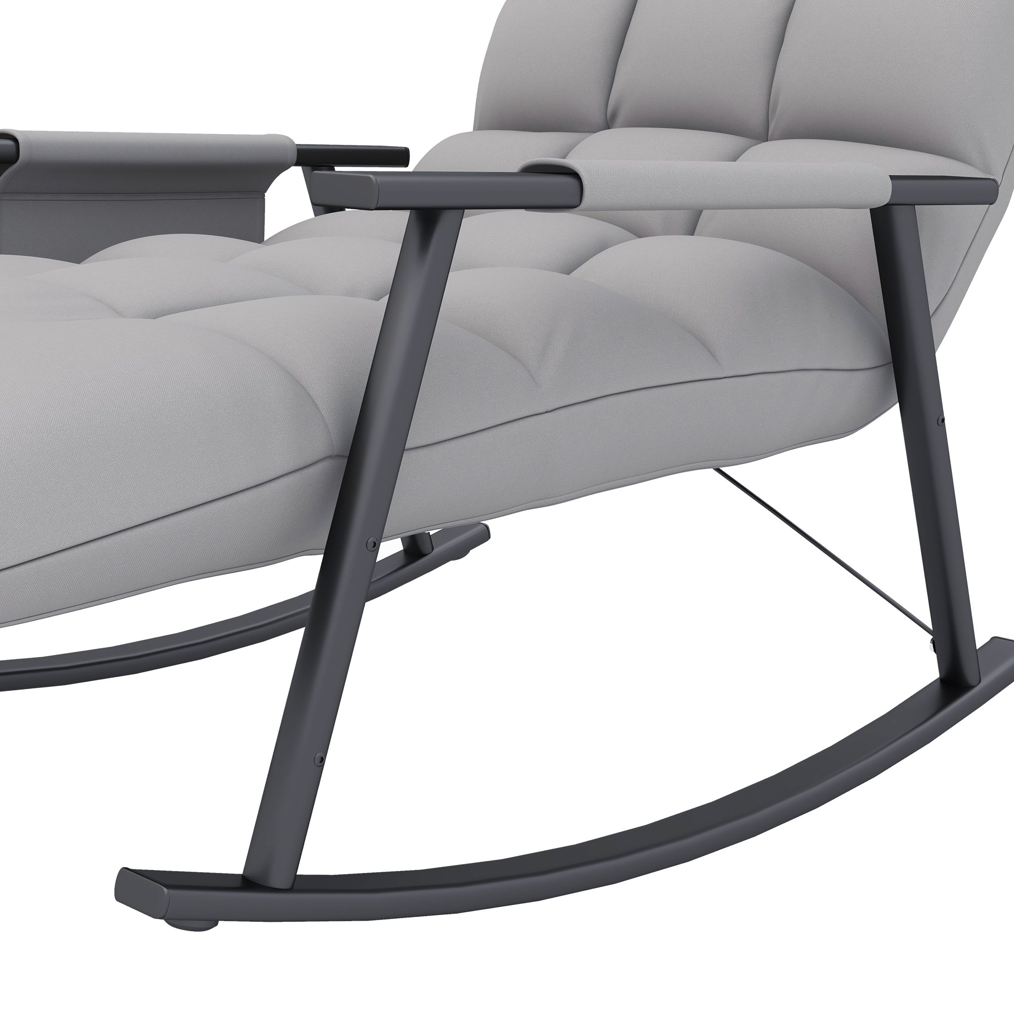 Rocking Chair Recliner with Footrest, Rocking Chair with Side Pocket, Adjustable Backrest Rocking Chair for Living Room, up to 120 kg, Microfiber Cloth, Gray