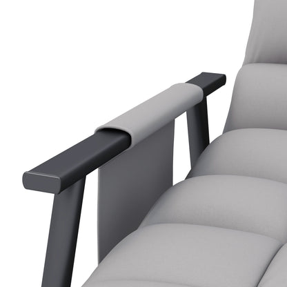 Rocking Chair Recliner with Footrest, Rocking Chair with Side Pocket, Adjustable Backrest Rocking Chair for Living Room, up to 120 kg, Microfiber Cloth, Gray