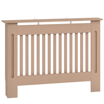 Radiator Cover Modern MDF Radiator Cabinet for Living Room Bedroom 112x19x81cm Natural Wood