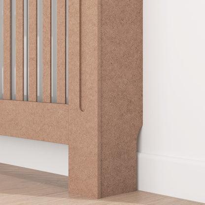 Radiator Cover Modern MDF Radiator Cabinet for Living Room Bedroom 112x19x81cm Natural Wood
