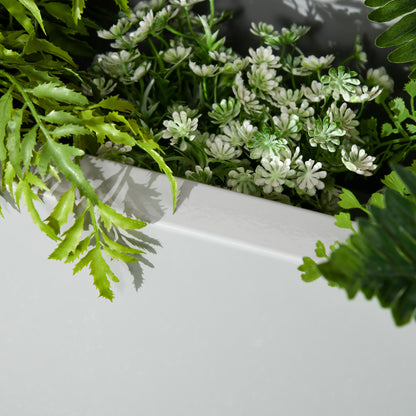 Flower Box Planter, Herb Planter with Drainage Hole, Steel Planter Flower Pot Planter Vessel, for Balcony, Terrace, Gray, 91 x 22 x 22cm