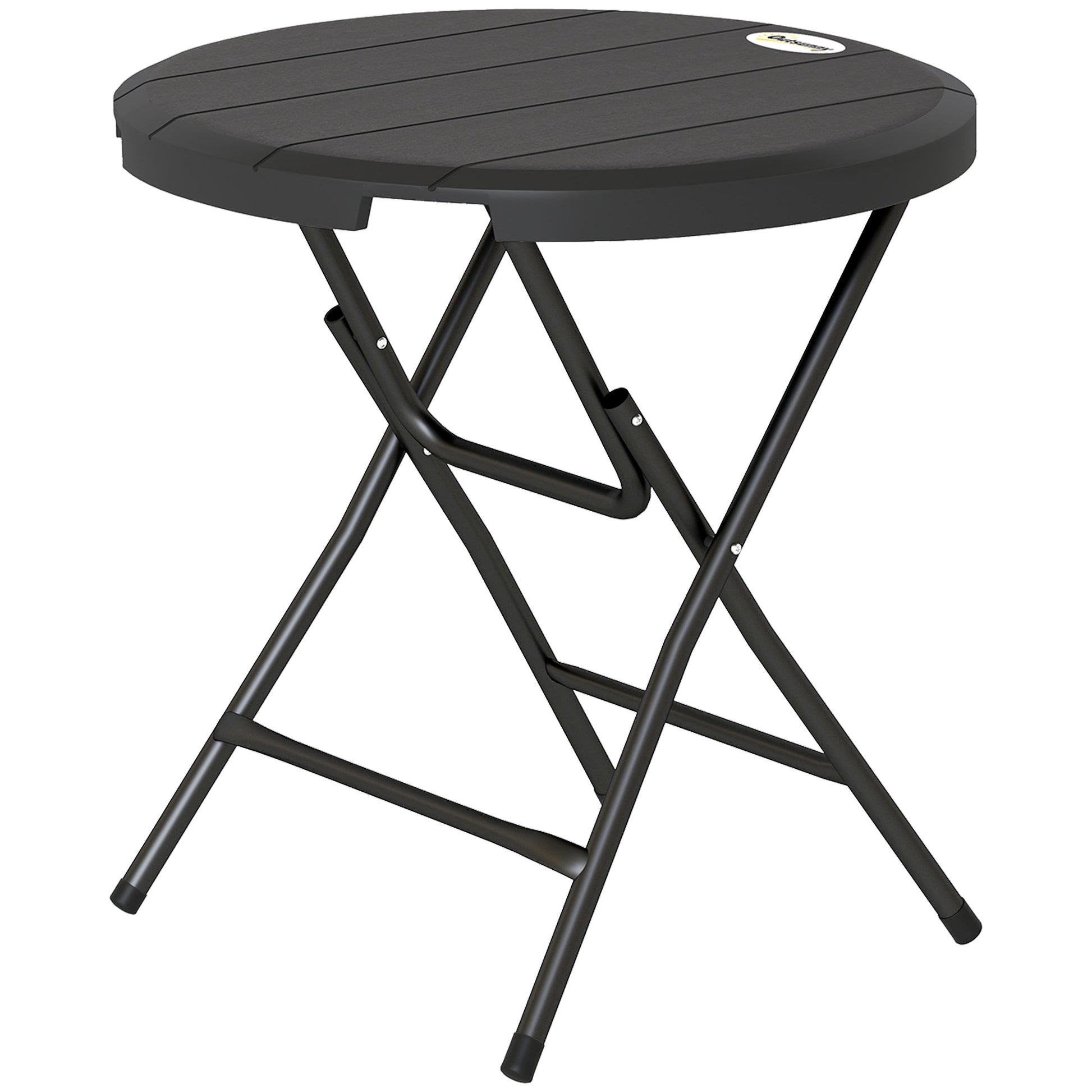 Folding Garden Table Plastic Ø80 cm Weatherproof Folding Table, Non-Slip Buffet Table Camping Table for 4 People Balcony Table Patio Table Outdoor Dining Table for Garden Patio Balcony Black