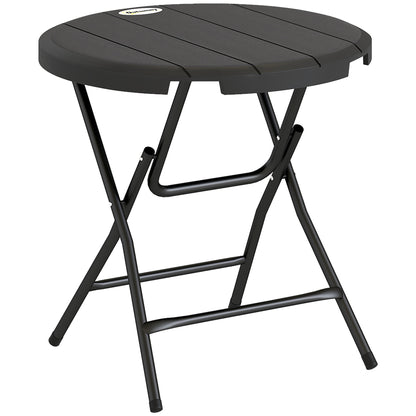 Folding Garden Table Plastic Ø80 cm Weatherproof Folding Table, Non-Slip Buffet Table Camping Table for 4 People Balcony Table Patio Table Outdoor Dining Table for Garden Patio Balcony Black