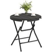 Folding Garden Table Plastic Ø80 cm Weatherproof Folding Table, Non-Slip Buffet Table Camping Table for 4 People Balcony Table Patio Table Outdoor Dining Table for Garden Patio Balcony Black