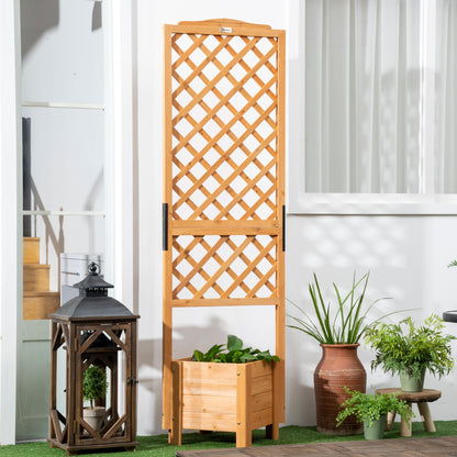 Raised Planter with Trellis for Flowers Plants - 54.5L x 52W x 180H cm - Pre-Oiled Fir Wood