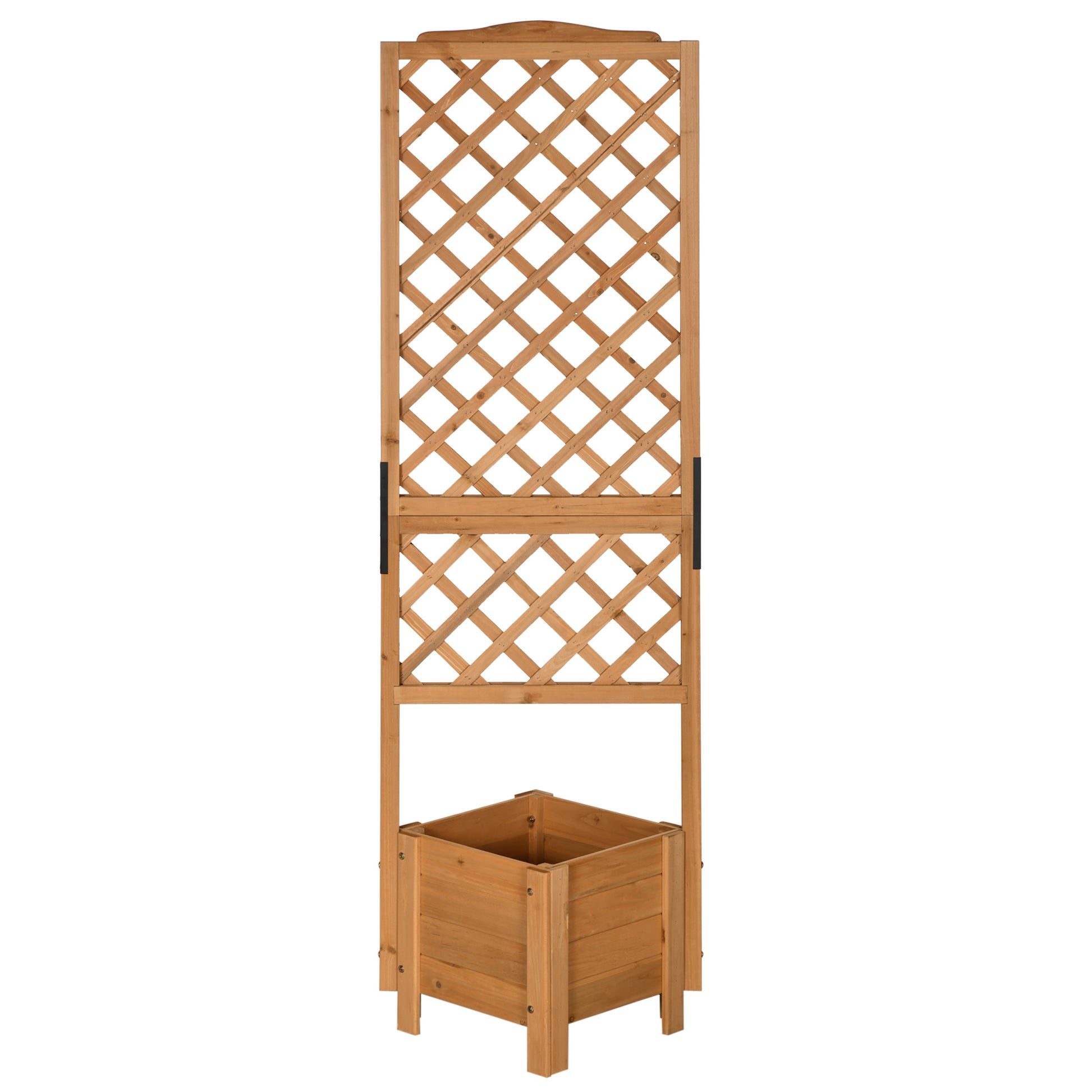 Raised Planter with Trellis for Flowers Plants - 54.5L x 52W x 180H cm - Pre-Oiled Fir Wood