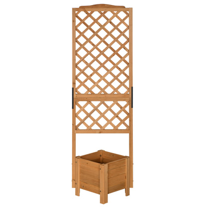Raised Planter with Trellis for Flowers Plants - 54.5L x 52W x 180H cm - Pre-Oiled Fir Wood