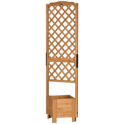 Raised Planter with Trellis for Flowers Plants - 54.5L x 52W x 180H cm - Pre-Oiled Fir Wood