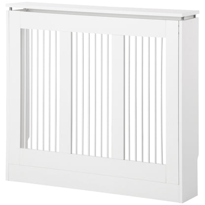 White Radiator Cover 90x18x84 cm MDF Modern Design Vertical Radiator Shelf for Living Room Bedroom