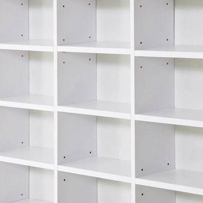 CD/DVD Storage Shelf Storage Cabinet for 1116 CDs 36 Height-Adjustable Compartments 195 x 102 x 23.5 cm White