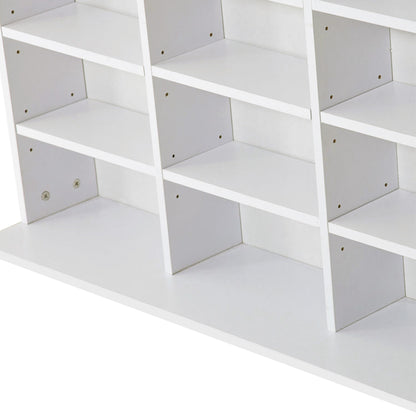 CD/DVD Storage Shelf Storage Cabinet for 1116 CDs 36 Height-Adjustable Compartments 195 x 102 x 23.5 cm White