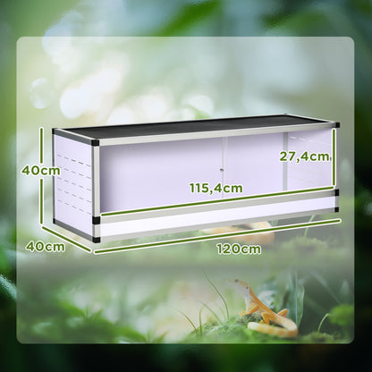 Aluminum Terrarium for Reptiles Amphibians Arachnids Reptile Breeding Box Mesh Terrarium White+Silver+Black 120 x 40 x 40 cm