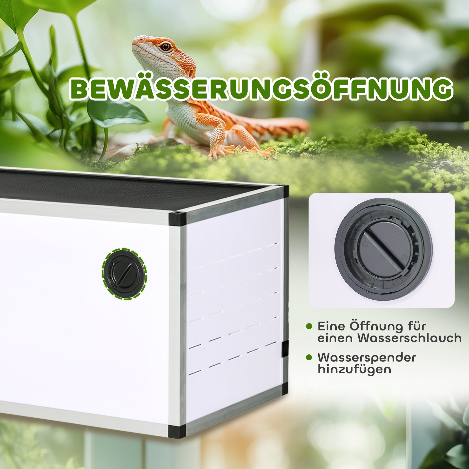 Aluminum Terrarium for Reptiles Amphibians Arachnids Reptile Breeding Box Mesh Terrarium White+Silver+Black 120 x 40 x 40 cm