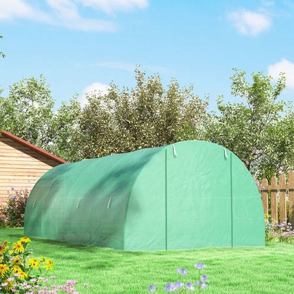Foil Greenhouse Tomato Greenhouse Greenhouse Foil Tunnel Cold Frame with Window Green 595 x 300 x 200 cm