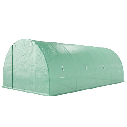 Foil Greenhouse Tomato Greenhouse Greenhouse Foil Tunnel Cold Frame with Window Green 595 x 300 x 200 cm