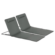 Set of 2 Folding Sun Loungers Beach Chairs with Adjustable Backrest Headrest Carrying Bag Light Portable Beach Mat, Outdoor Sun Mat for Garden, Pool 124 x 53 cm