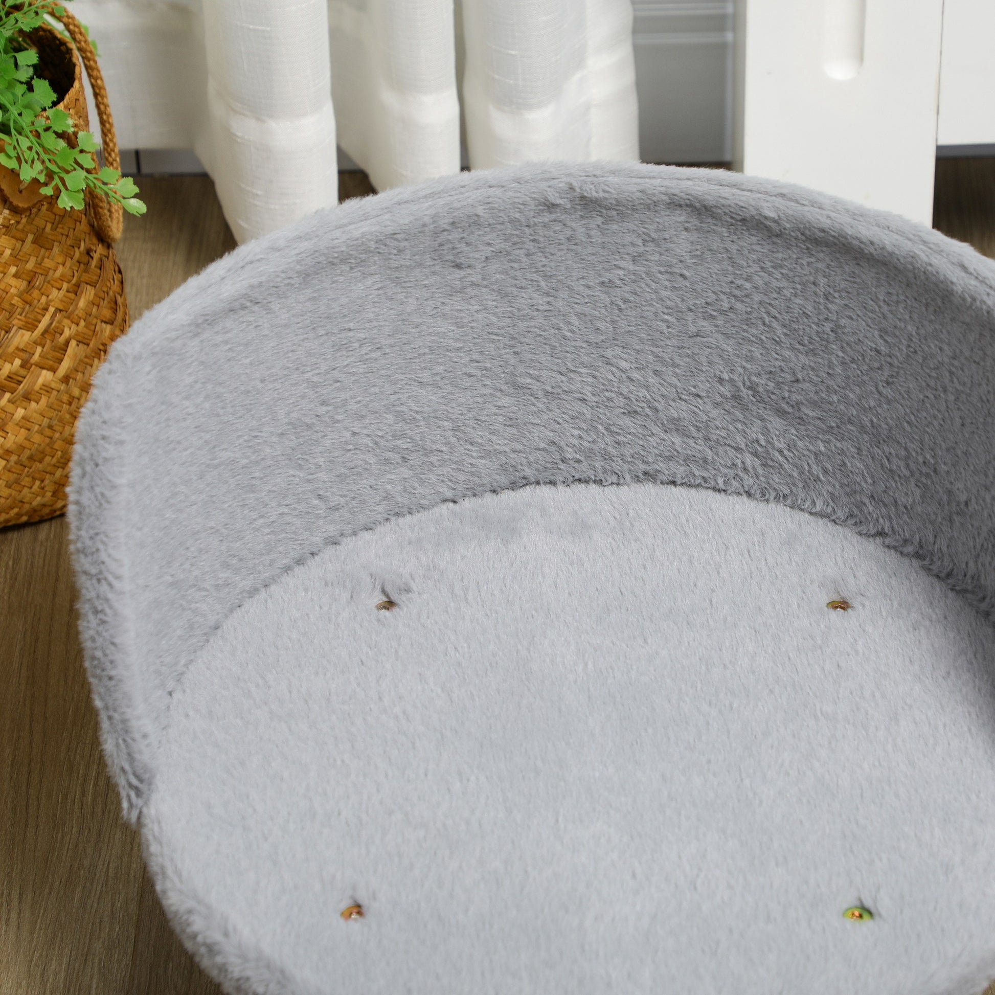 Dog Sofa Dog Couch with Cushion, Wooden Legs, Washable Dog Bed Elevated Pet Sofa Cat Sofa for Small Dogs, 40.5 x 40.5 x 33 cm Gray