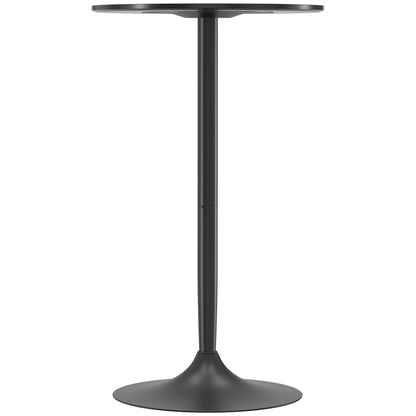 Bar Table Bistro Table Ø60 x 102 cm Round Party Table Counter Table for Living Room, Dining Room, Steel, Black