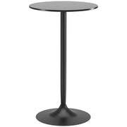 Bar Table Bistro Table Ø60 x 102 cm Round Party Table Counter Table for Living Room, Dining Room, Steel, Black