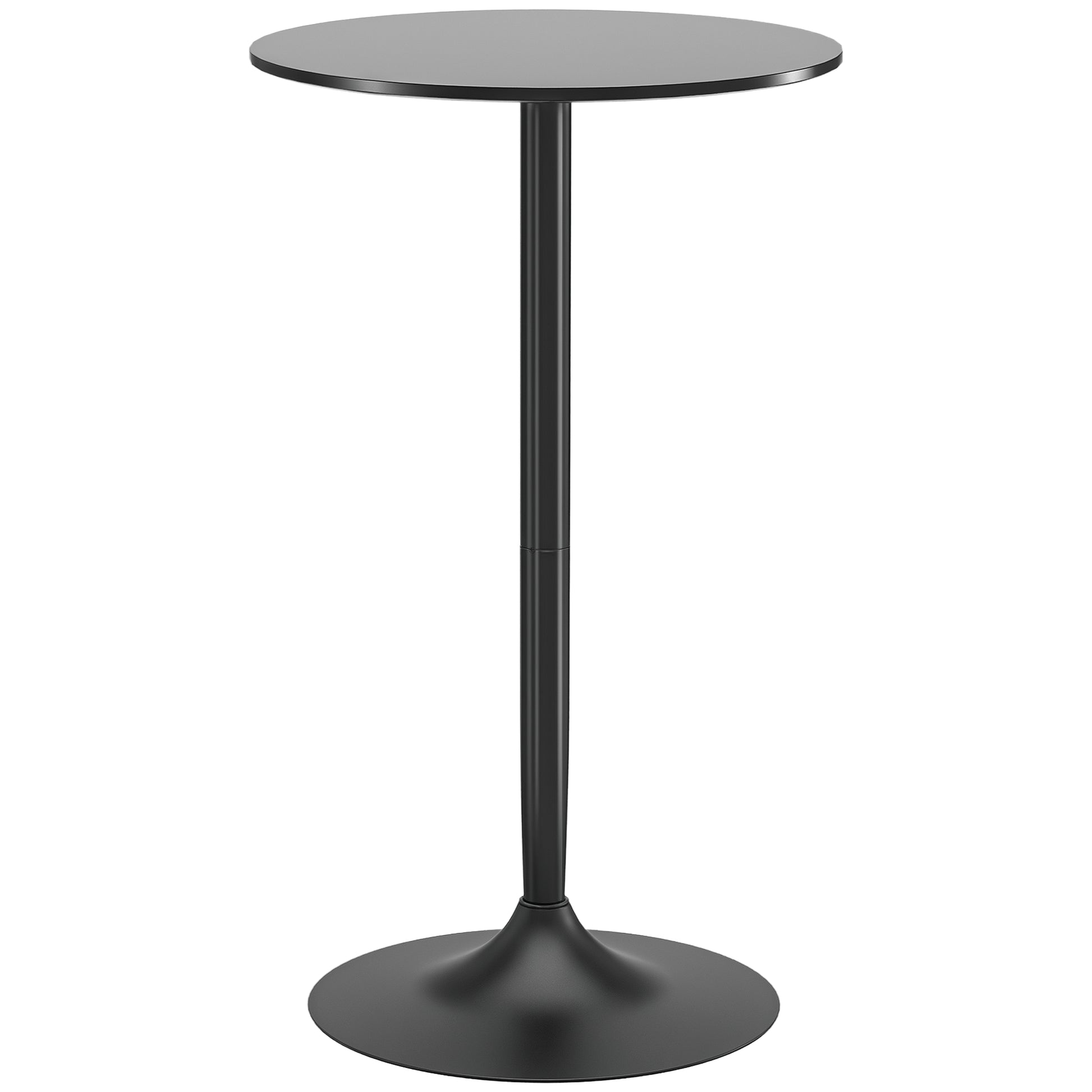 Bar Table Bistro Table Ø60 x 102 cm Round Party Table Counter Table for Living Room, Dining Room, Steel, Black