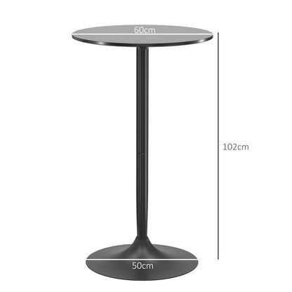Bar Table Bistro Table Ø60 x 102 cm Round Party Table Counter Table for Living Room, Dining Room, Steel, Black