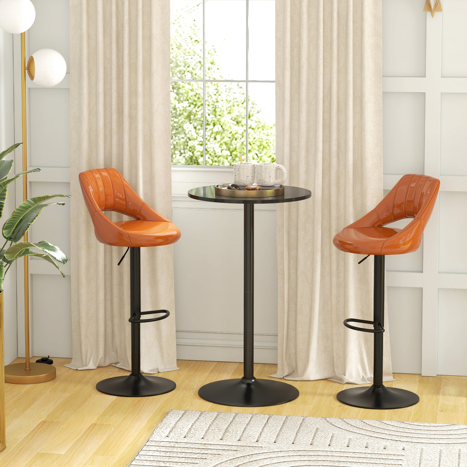 Bar Table Bistro Table Ø60 x 102 cm Round Party Table Counter Table for Living Room, Dining Room, Steel, Black