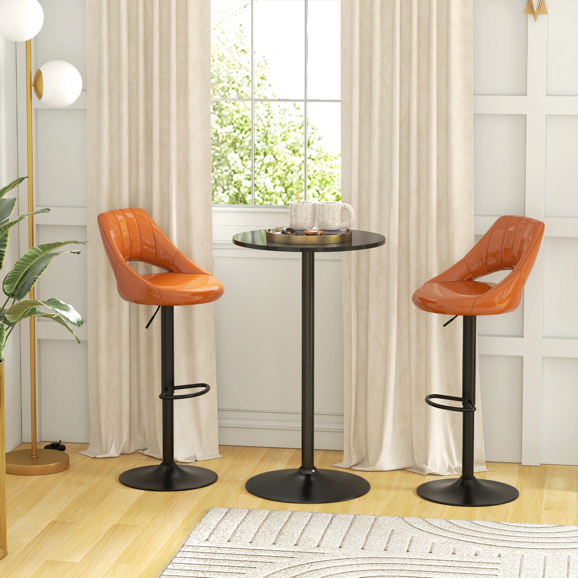 Bar Table Bistro Table Ø60 x 102 cm Round Party Table Counter Table for Living Room, Dining Room, Steel, Black