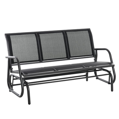 3-Seater Swing Chair Garden Bench with Rocking Mechanism Garden Swing Bench made of Metal Park Bench loadable up to 300 kg Garden Furniture for Garden, Terrace, 147 x 70 x 85 cm Dark Grey
