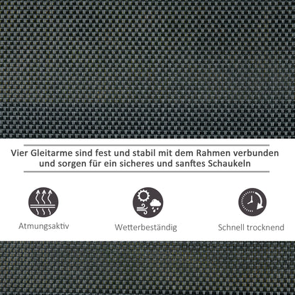 3-Seater Swing Chair Garden Bench with Rocking Mechanism Garden Swing Bench made of Metal Park Bench loadable up to 300 kg Garden Furniture for Garden, Terrace, 147 x 70 x 85 cm Dark Grey