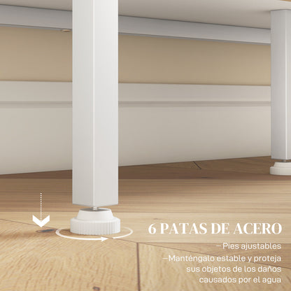 Kitchen Sideboard Cabinet with Mesh Door 4 Open Compartments and Adjustable Shelf Modern Kitchen Buffet for Dining Living Room 120x37x81.5 cm White