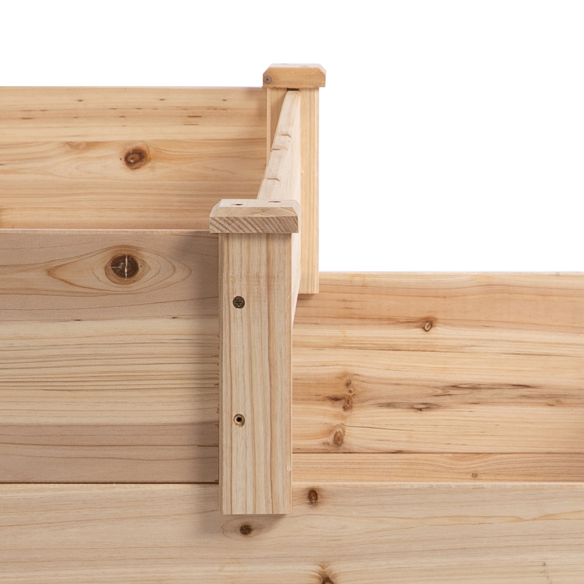 Raised Bed 3-Tier Garden Planter Herb Planter Flower Staircase for Balcony Garden Natural Pine Wood 120 x 120 x 56 cm