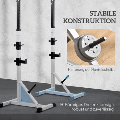2-Pack Dumbbell Stand 3 Levels Height Adjustable Steel Dumbbell Rack Up to 200 kg Load Squat Rack Barbell Stand Weight Plate Stand for Strength Training