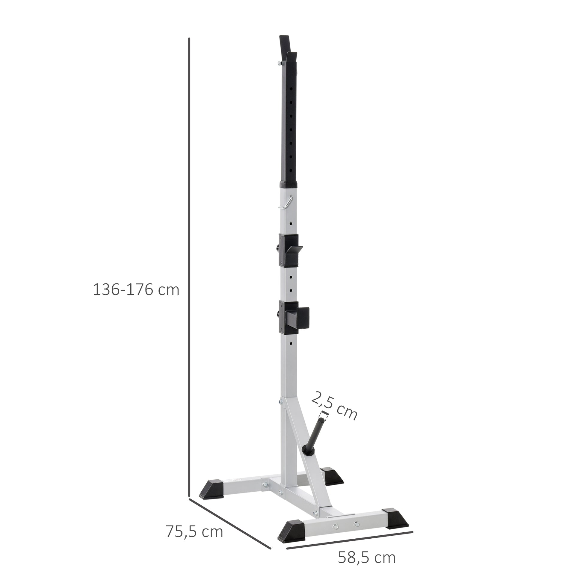 2-Pack Dumbbell Stand 3 Levels Height Adjustable Steel Dumbbell Rack Up to 200 kg Load Squat Rack Barbell Stand Weight Plate Stand for Strength Training