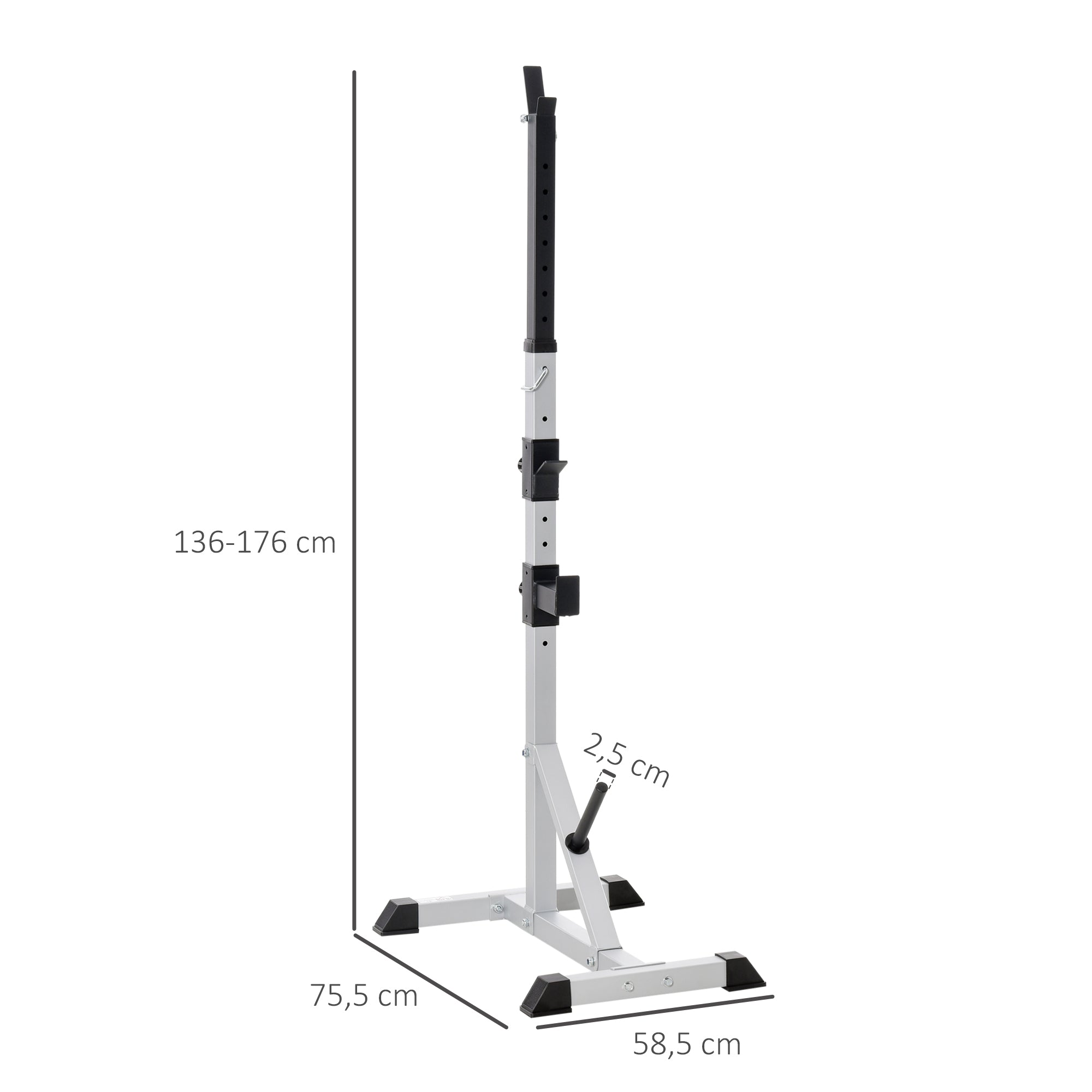 2-Pack Dumbbell Stand 3 Levels Height Adjustable Steel Dumbbell Rack Up to 200 kg Load Squat Rack Barbell Stand Weight Plate Stand for Strength Training