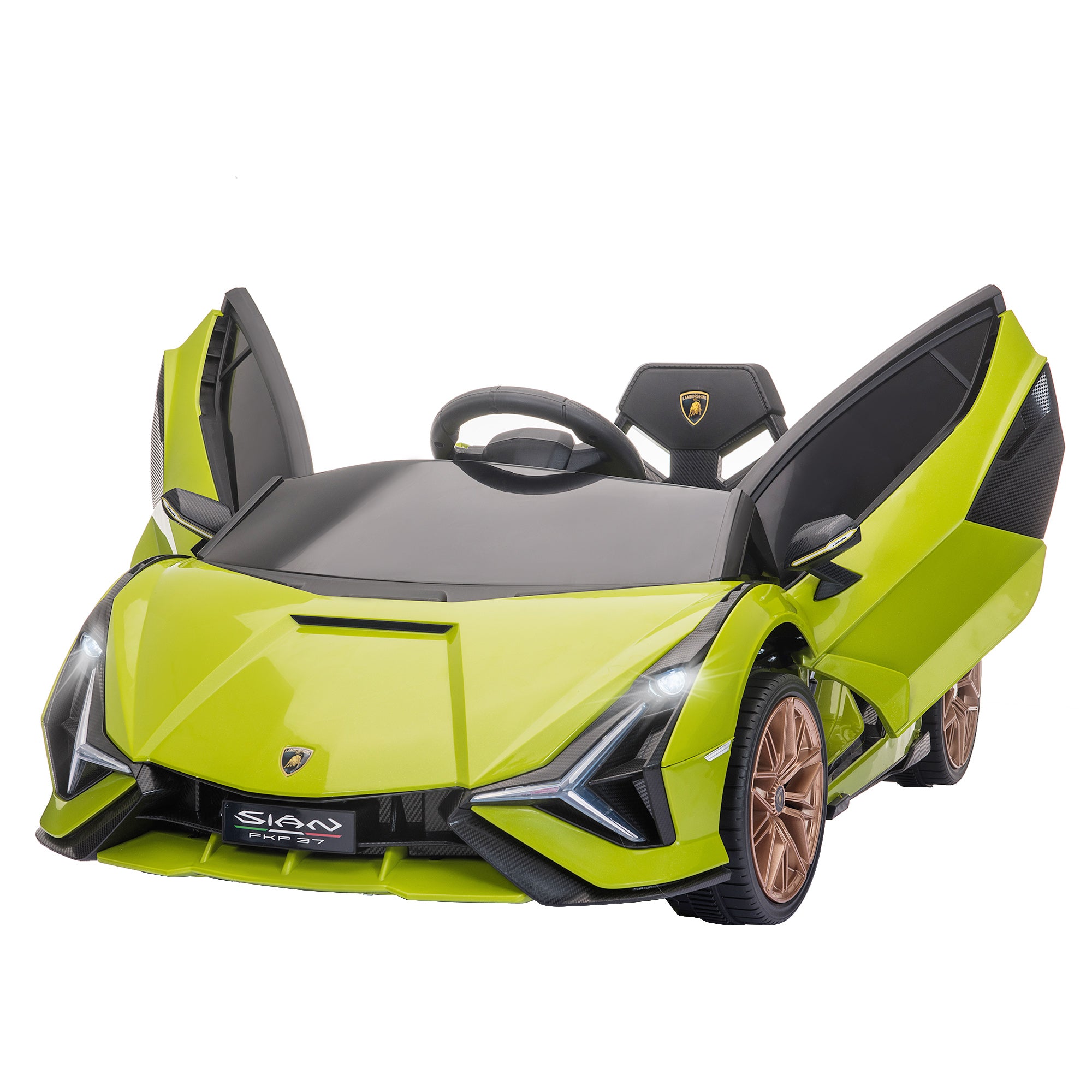 Kids Electric Car 12V 2 Driving Modes Lamborghini SIAN SUV Toy Electric Vehicle with Remote Control Music (MP3/USB) Light 3-5 Years Metal Green 108 x 62 x 40 cm