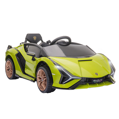 Kids Electric Car 12V 2 Driving Modes Lamborghini SIAN SUV Toy Electric Vehicle with Remote Control Music (MP3/USB) Light 3-5 Years Metal Green 108 x 62 x 40 cm