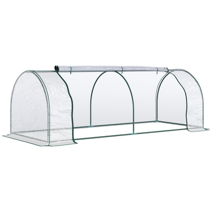 Greenhouse with Door, Foil Greenhouse made of Steel, Greenhouse for Balcony, Garden, Tomato House 250x100x80cm, Tomato Greenhouse for Tomatoes, Vegetables, Flowers, Plants, Transparent+Green