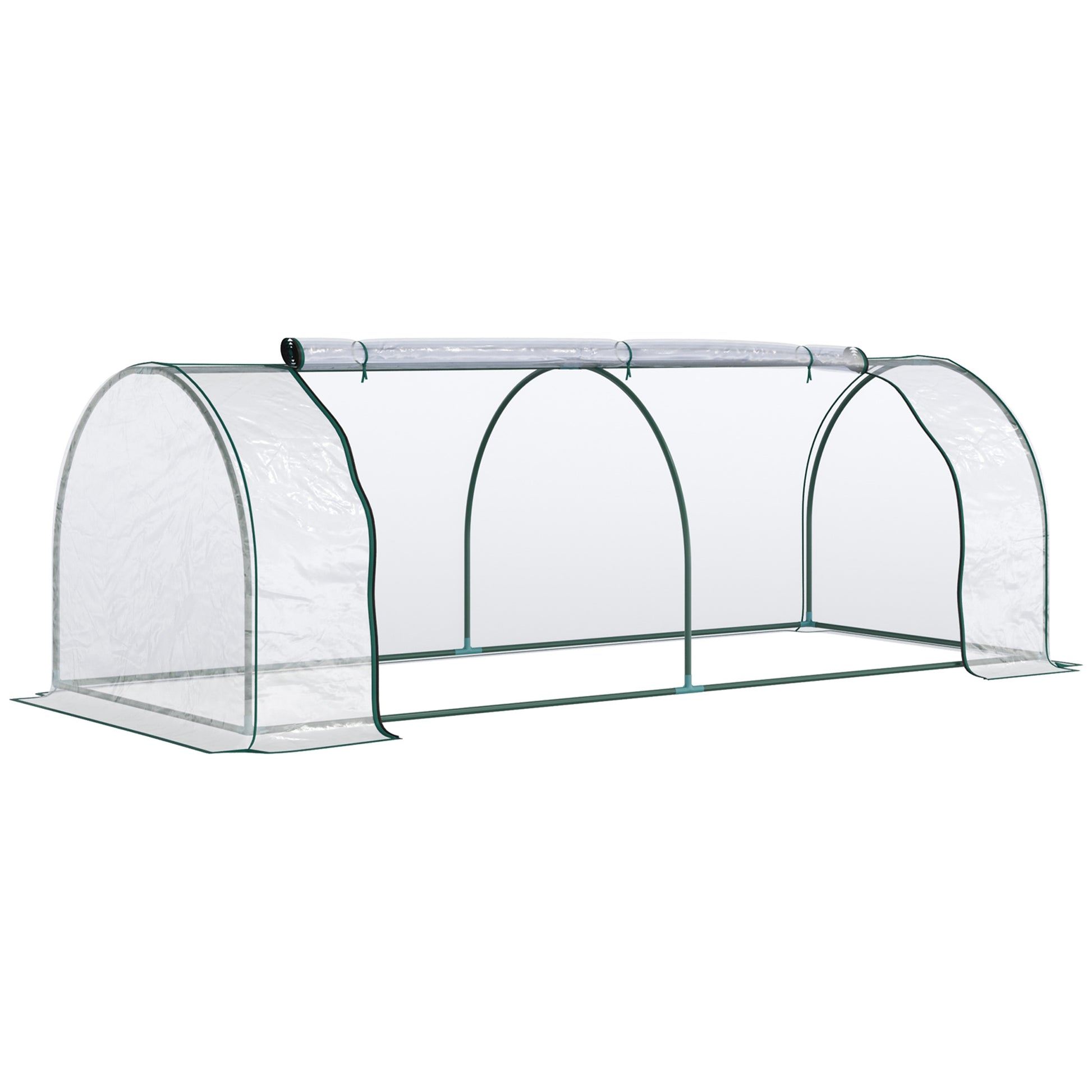 Greenhouse with Door, Foil Greenhouse made of Steel, Greenhouse for Balcony, Garden, Tomato House 250x100x80cm, Tomato Greenhouse for Tomatoes, Vegetables, Flowers, Plants, Transparent+Green