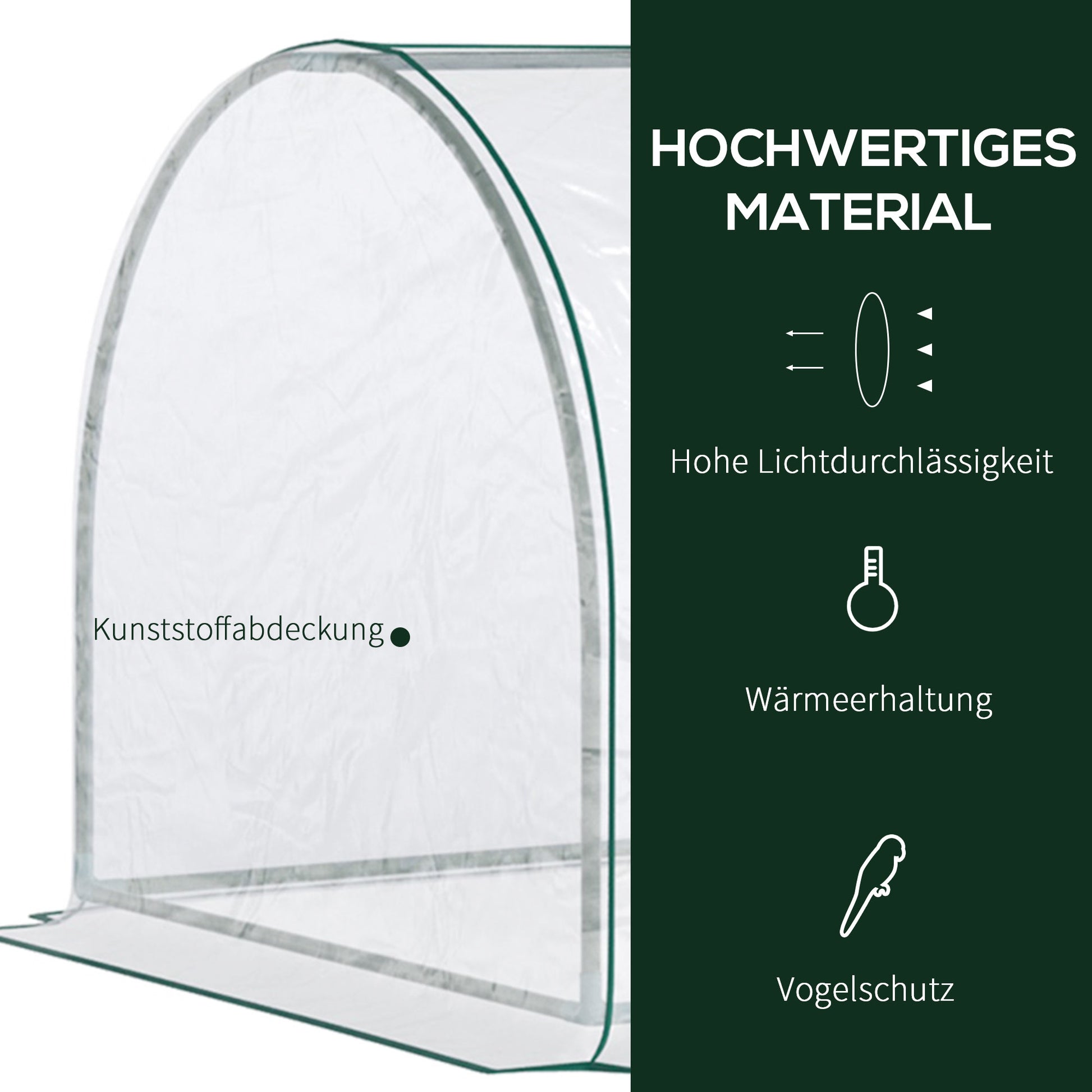 Greenhouse with Door, Foil Greenhouse made of Steel, Greenhouse for Balcony, Garden, Tomato House 250x100x80cm, Tomato Greenhouse for Tomatoes, Vegetables, Flowers, Plants, Transparent+Green